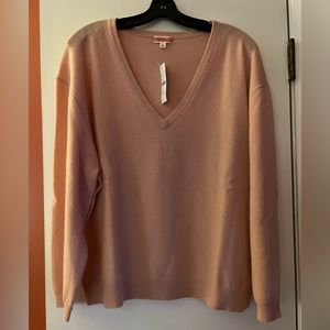 J. CREW Cashmere Relaxed V-Neck Sweater  L  (Oversized) NWT